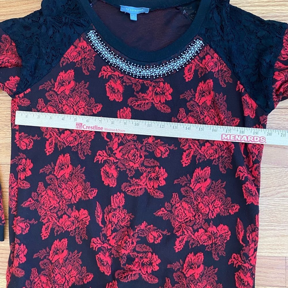 Ny collection Floral design sweater, Size LARGE - Picture 5 of 7